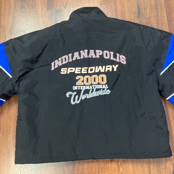 Pretty Little Thing Petite Blue Slogan Zipper Racer Bomber Jacket - Picture 2 of 3